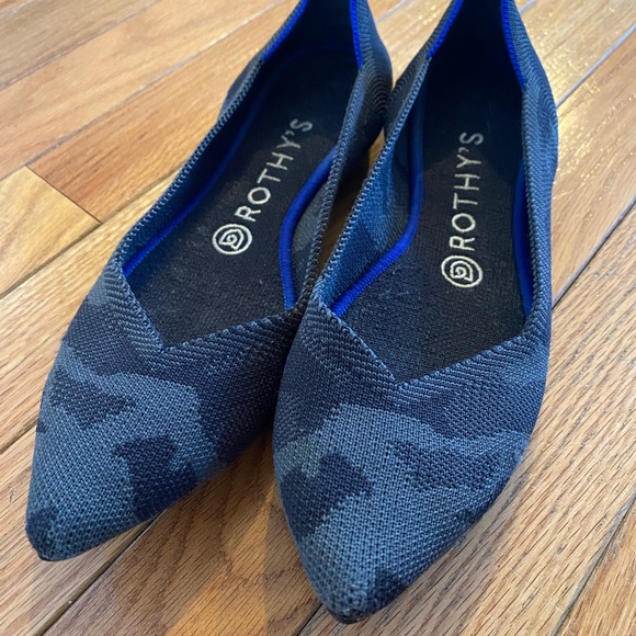 Rothy's Shoes - Rothy’s The Point Gray Camo Camouflage Retired Pointed Flats Shoes Size 7.5
